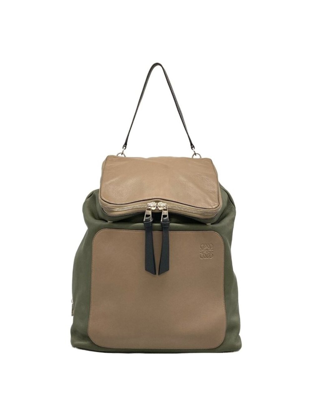 Loewe Backpack Goya Khaki Light Brown Leather